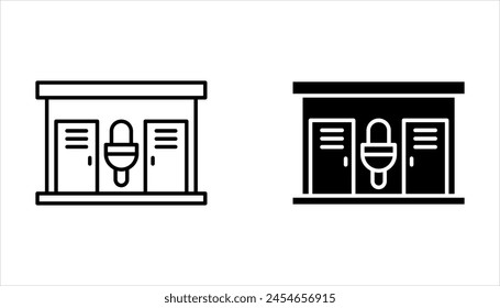 Bio-Toiletten Linear Icon Set. Anpassbare Abbildung mit dünnen Linien auf weißem Hintergrund