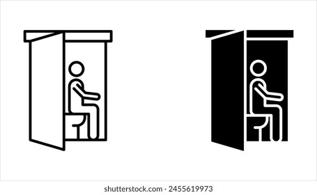 Conjunto de iconos lineales Bio-inodoros. Ilustración personalizable de la línea delgada sobre fondo blanco
