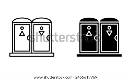 Bio-toilets linear icon set. Thin line customizable illustration on white background