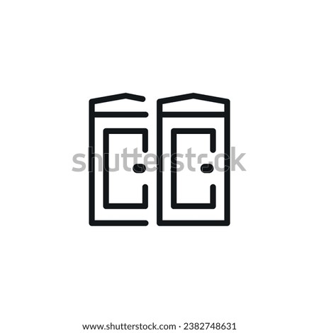 Bio-toilets linear icon. Thin line customizable illustration. Contour symbol. Vector isolated outline drawing. Editable stroke