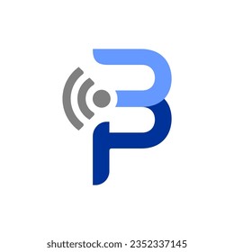 BIP initial logo with Blue and Grey color for our company or business, modern logo