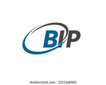 Letra BIP diseño creativo elegante del logo de swoosh