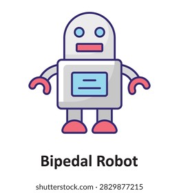 Bipedal Robot Vector Icon which can easily modify or edit

