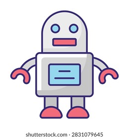 Bipedal Robot Vector Icon which can easily modify or edit


