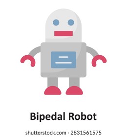 Bipedal Robot Vector Icon which can easily modify or edit

