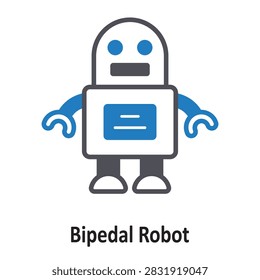 Bipedal Robot Vector Icon which can easily modify or edit


