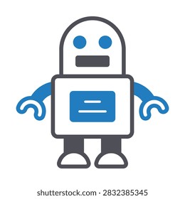 Bipedal Robot Vector Icon which can easily modify or edit

