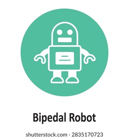 Bipedal Robot Vector Icon which can easily modify or edit

