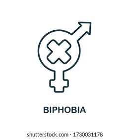 Biphobia icon from lgbt collection. Simple line Biphobia icon for templates, web design and infographics
