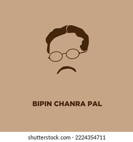 Bipin Chandra Pal Freedom Fighter Face Icon.