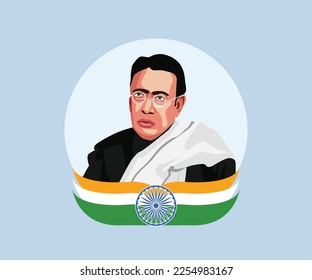 Bipin Chandra Pal Indian Freedom Fighter vector Illustration