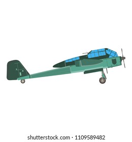 Biplane airplane plane vector old vintage retro aircraft isolated illustration icon