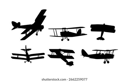 Biplane Cessna Vektor auf Schwarz