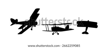 Biplane Cessna Vector on Black Colour