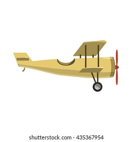 Biplane icon, cartoon style