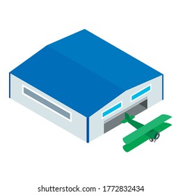 Biplane icon. Isometric illustration of biplane vector icon for web