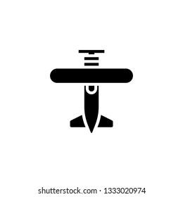 biplane icon solid. vehicle and transportation icon stock. vector illustration