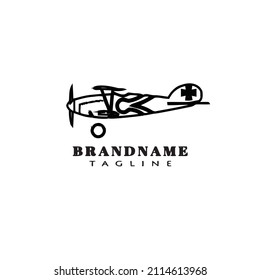 biplane logo cartoon icon design template black modern isolated illustration