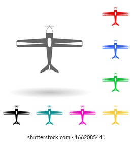 icono de estilo multicolor biplano. Simple glifo, vista plana de vector de transporte desde los iconos superiores para ui y ux, sitio web o aplicación móvil