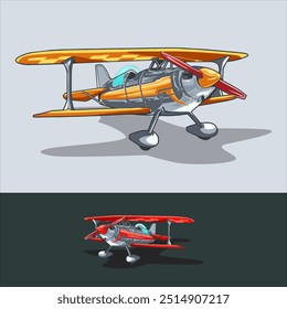 Biplane Race logo illustration Vector