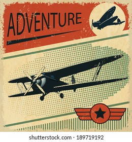 biplane  retro poster