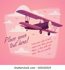 Biplane. Romantic background