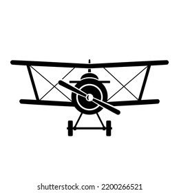 Biplane Vector Icon Illustration Silhouette