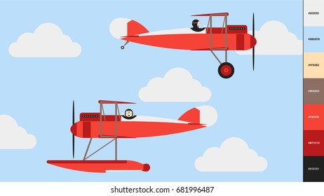 biplane vector illustration