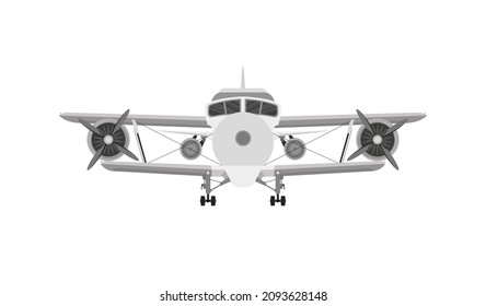Biplane vintage airplane plane old retro propeller illustration isolated aircraft