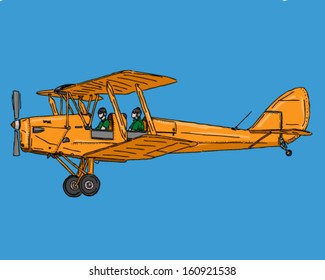 biplane vintage orange airplane