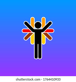 BIPOC. Black, indigenous, and people of color. Woman sign. Man icon. Symbol of protest against racism. A sign created for unity. Design graphic element is vector illustration in the EPS file format