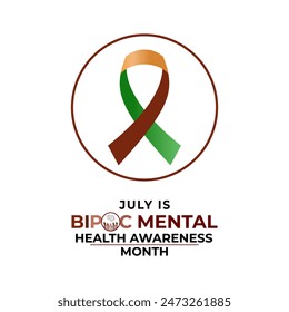 Bipoc Mental Health Awareness Month. It was created to bring awareness to the unique mental health. Banner poster, flyer and background design.