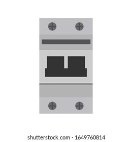 Bipolar automatic circuit breaker. Switch, cutout. Vector illustration in flat style isolated on white background.