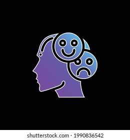 Bipolar blue gradient vector icon