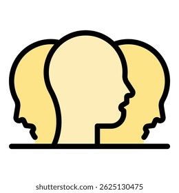 Bipolar disease icon. Outline bipolar disease vector icon color flat isolated