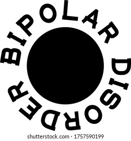 BIPOLAR DISORDER black stamp on white background. Stamps and stickers series.