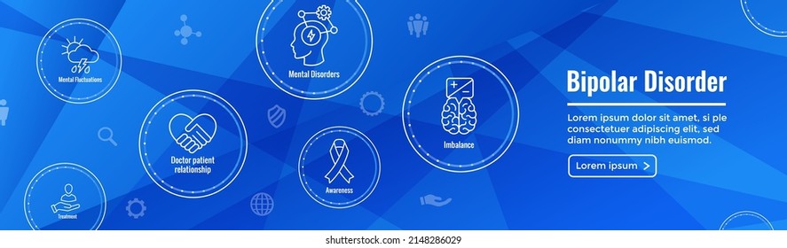 Bipolar Disorder BP Icon Set and Web Header Banner