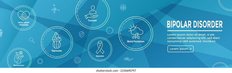 Bipolar Disorder BP Icon Set and Web Header Banner