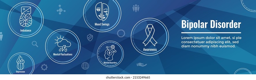 Bipolar Disorder BP Icon Set and Web Header Banner