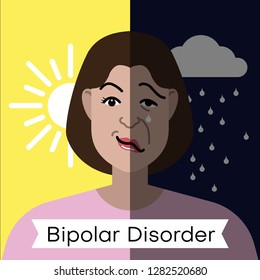 Bipolar Disorder Concept Young Woman Double Stock Vector (Royalty Free ...