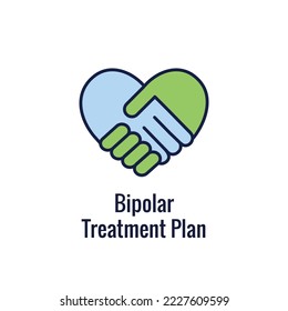 Trastorno bipolar o depresión Juego de iconos de BP que muestra los símbolos de salud mental