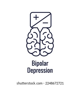 Trastorno bipolar o depresión Juego de iconos de BP que muestra los símbolos de salud mental