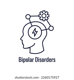 Bipolare Störung oder Depression BP-Symbol-Set mit Symbolen für psychische Gesundheit