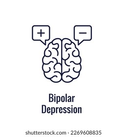 Trastorno bipolar o depresión Juego de iconos de BP que muestra los símbolos de salud mental