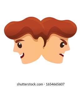 Bipolar disorder disease icon. Cartoon of bipolar disorder disease vector icon for web design isolated on white background