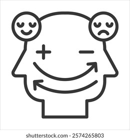 Bipolar Disorder Icon Vector Illustration Outline