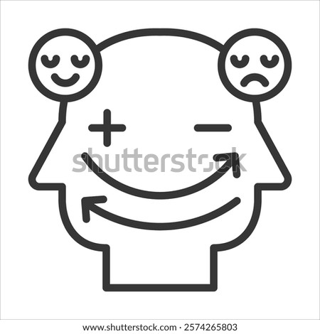 Bipolar Disorder Icon Vector Illustration Outline