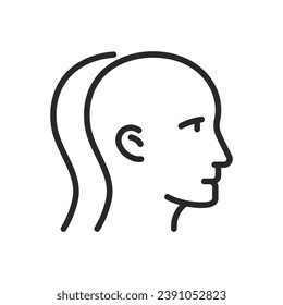 Bipolar Disorder Icon. Vector Outline Editable Isolated Sign of a Person with Dual Mindset, Symbolizing the Challenges and Dualities of Bipolar Condition.