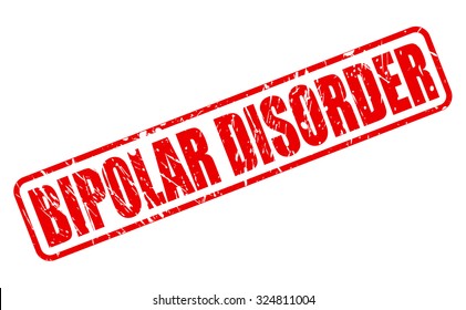 BIPOLAR DISORDER red stamp text on white