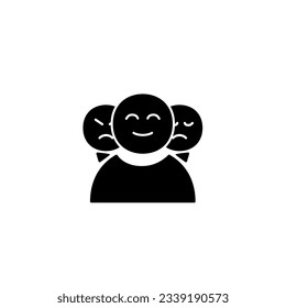 trastorno bipolar icono sólido vector sólido negro con tema de salud mental